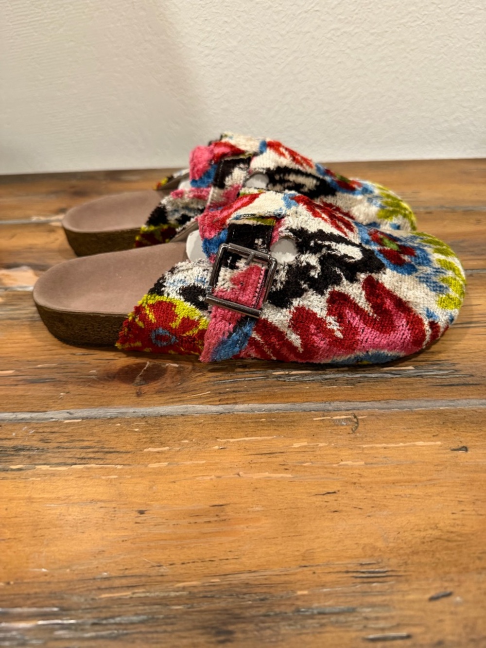Women’s Multicolor Floral Mules with Buckle